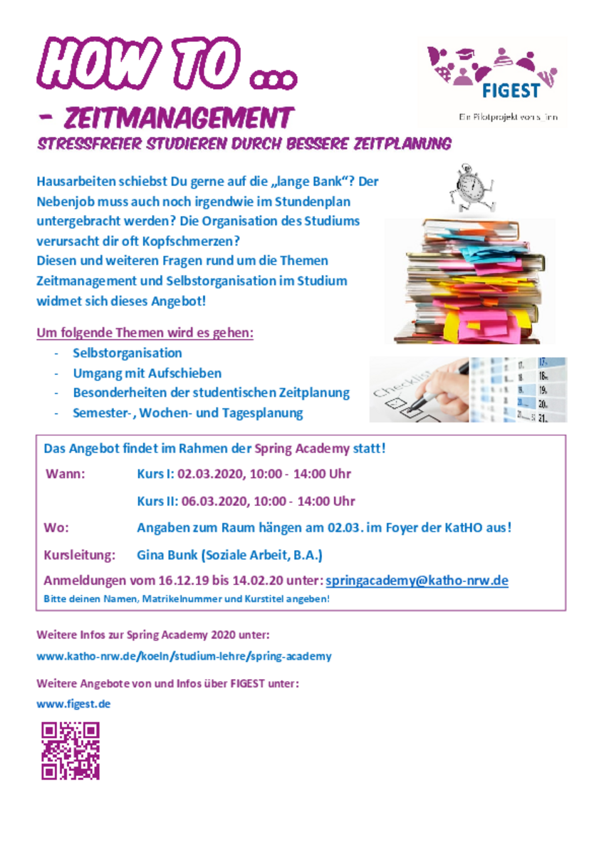 Kurs How To Zeitmanagement Stressfreier Studieren Durch Bessere Zeitplanung S Inn